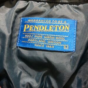 Pendleton Black Men's Wool Pea Coat with Blue Label